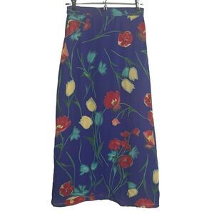 Bentley Arbuckle Vintage Women's MIDI Skirt 4 A-Line Purple Floral Tulips USA